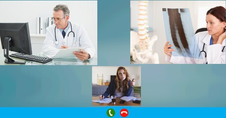Composition of screens with doctors during online consultation