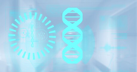 Composition of dna strand and data processing over hospital