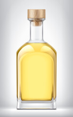 Glass bottle on background with Cork