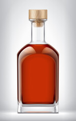Glass bottle on background with Cork