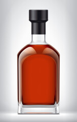 Glass bottle on background with Foil