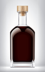 Glass bottle on background with Cork