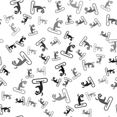 Black Zombie hand icon isolated seamless pattern on white background. Arm monster dead. Happy Halloween party. Vector