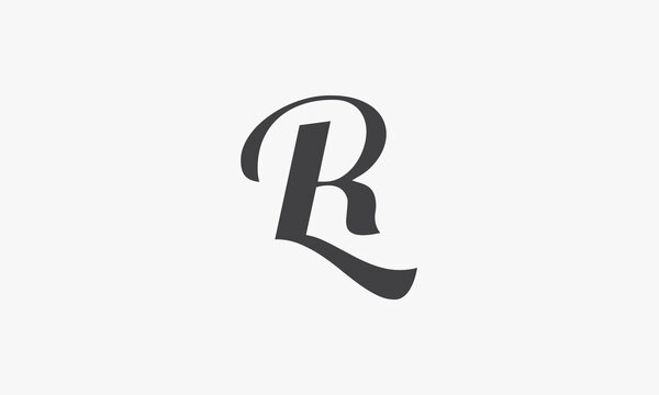 elegant letter logo RL or LR isolated on white background.