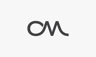 OM letter logo concept isolated on white background. - obrazy, fototapety, plakaty