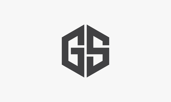 letter GS hexagon logo concept isolated on wite background.