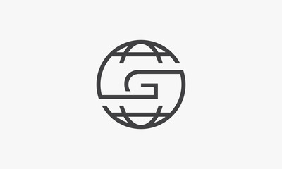 letter G logo globe concept isolated on white background.