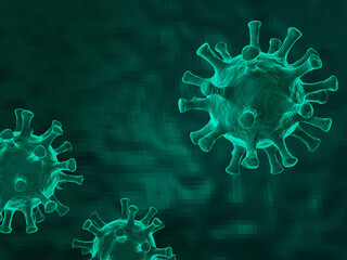 virus 3d render,cells,covid-19, coronavirus outbreak, virus floating in a cellular environment , coronaviruses influenza background, viral disease epidemic, 3D rendering of virus