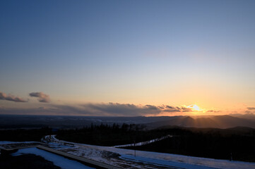 雪が降り始める初冬の摩周湖