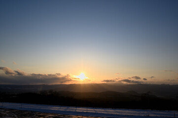 雪が降り始める初冬の摩周湖
