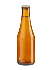 Bouteille de bière sur fond blanc sans étiquette.