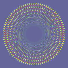 Psychedelic circle with color waves.