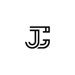 Letter jc linked flat overlapping design logo vector. J, C logo initial vector mark. JC Initial name logo. Double line JC Initial Letter Logo Vector