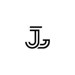 Letter jl linked flat overlapping design logo vector. J, L logo initial vector mark. JL Initial name logo. Double line JL Initial Letter Logo Vector