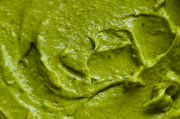 close up of green avocado or guacamole