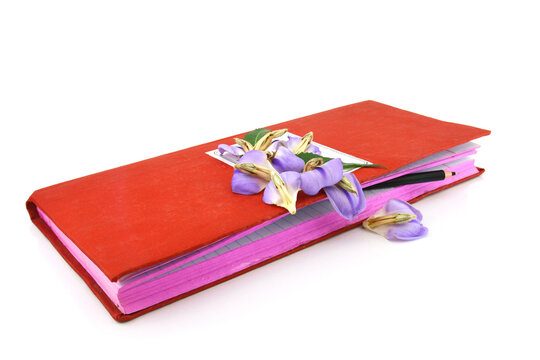 Traditional Red ledger. Halkhata, is the process of formally updating the shop accounts on the first day of Bangle year.