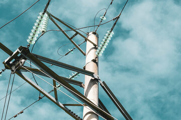 Close-up of high voltage tower