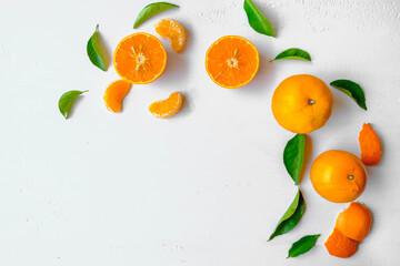 Fresh orange fruit on a white background
