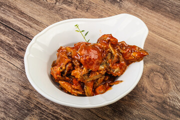Canned anchovy in tomato sauce