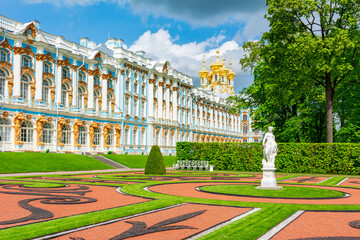 Catherine palace and park in Tsarskoe Selo (Pushkin), Saint Petersburg, Russia