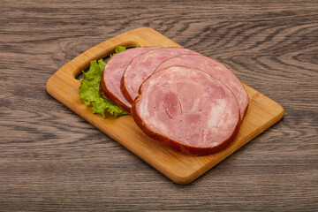 Slices of pork meat ham