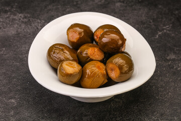 Marinated feijoa in the bowl