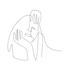 Portrait of a beautiful woman, one line.