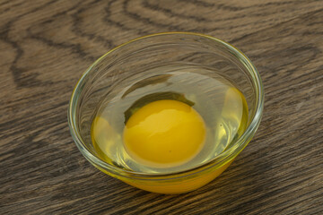 Raw Chicken egg in the bowl