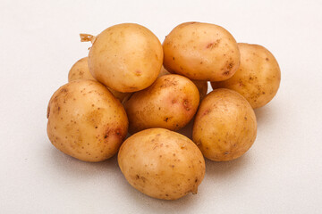 Raw baby young potato heap