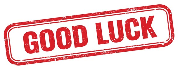 GOOD LUCK text on red grungy stamp.