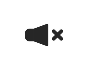 Mute speaker sign icon. Sound button. Vector illustration for graphic design, Web, UI, app. 