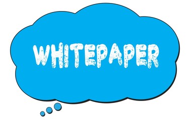 WHITEPAPER text written on a blue thought bubble.
