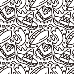 line art picture of mexican holiday hand drawing