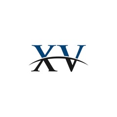 XV initial swoosh horizon, letter logo designs vector