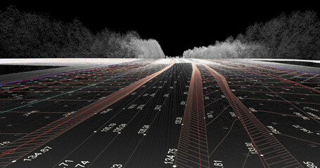 Digital terrain model transportation area obtained from lidar scanning results (BIM DTM)	