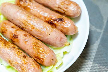 美味しそうなウインナーソーセージの写真