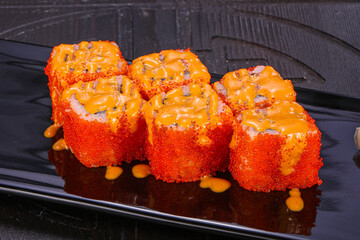 Japanese spicy roll with fish