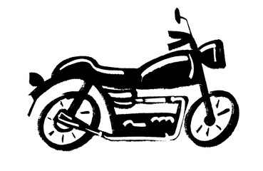 Fototapeta premium Motorcycle ink line art for design in different styles. Vector illustration.