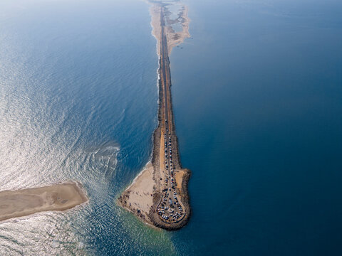 End of the road from sky view 