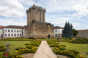 Chaves city historic castle with beautiful flower garden, Chaves, Vila Real, Portugal