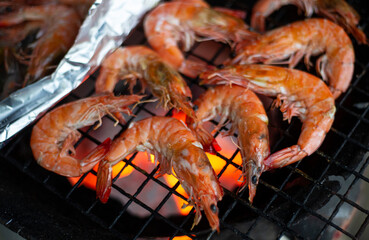 grilled shrimp on grill