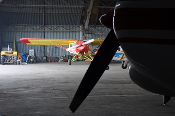 airplane, the aircraft in the garage and airport