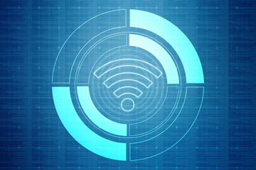 2d illustration WIFI symbol sign, WIFI Internet Network Connection Background, Wireless network connection background