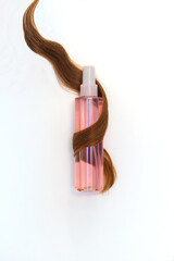 red hair with hair cosmetic isolated on a white background