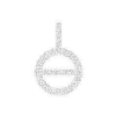 The agender symbol filled with black dots. Pointillism style. Vector illustration on white background