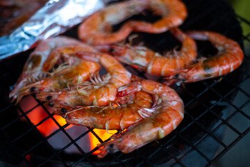 grilled shrimp on the grill