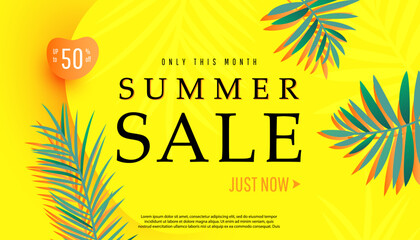 Creative summer big sale special offer with bubble shapes and discount text.. End of season special offer banner.