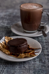 breakfast alfajor of chocolate with chocolatada