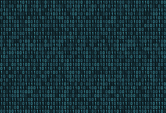 Binary computer code seamless pattern. Matrix background with digits 1.0. Vector illustration.