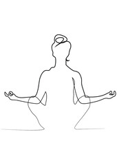 Yoga OneLine Line Art Liniengrafik Lineart Healthy Gesundheit Lifestyle Nahrungsergänzungsmittel Medizinprodukt Asien